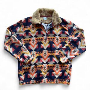Gorpcore - ZARA NWT Men’s Aztec Pattern Fleece Half Zip Sherpa Collar • L
